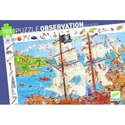 Puzzle 100p observation les pirates Djeco Ikaipaka jeux &