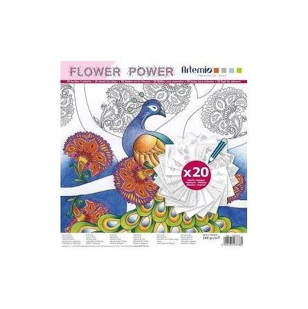 Bloc color 30cm 20f Flower Power Artemio Ikaipaka jeux & jouets