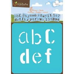 Set de 6 pochoirs enfants, Alphabet fantaisie  Ikaipaka jeux &