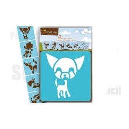 Set de 6 pochoirs enfants, Chiens  Ikaipaka jeux & jouets Royan