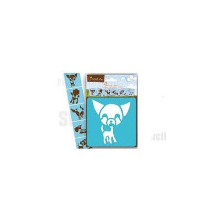 Set de 6 pochoirs enfants, Chiens  Ikaipaka jeux & jouets Royan
