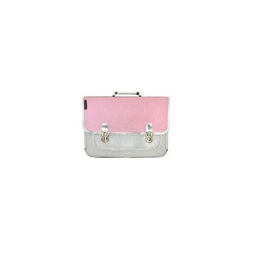 Cartable bicolore argent/rose paillette MM caramel et compagnie