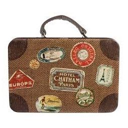Metal Travel Suitcase, Brown - IkaIpaka Royan