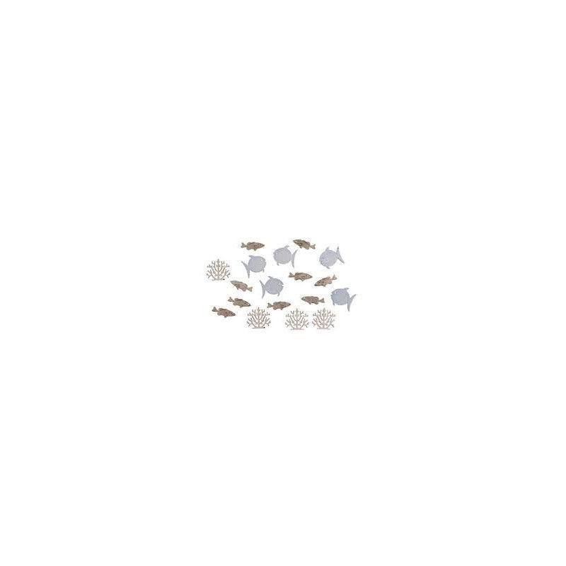 Miniature en bois poissons + corail Rayher Ikaipaka jeux &