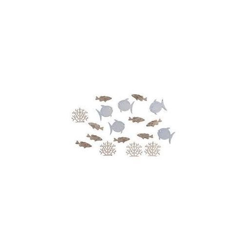 Miniature en bois poissons + corail Rayher Ikaipaka jeux &