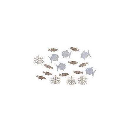 Miniature en bois poissons + corail Rayher Ikaipaka jeux &