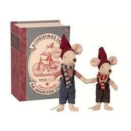 Maïleg Christmas mice in book, duo souris en boite Maileg
