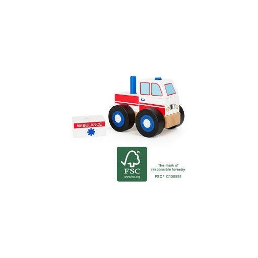 Voiture bois Ambulance à construire Legler Ikaipaka jeux &
