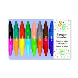 8 crayons doubles côtés Djeco Ikaipaka jeux & jouets Royan