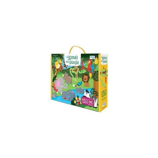 Puzzle 100p + Livre Les animaux de la jungle Sassi Ikaipaka