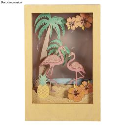 Kit bois Cadre - Motifs 3D Flamant Rayher Ikaipaka jeux &