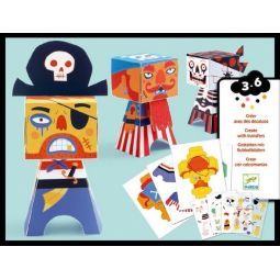 Créer avec des Décalcos - Pirates décalqués Djeco Ikaipaka jeux