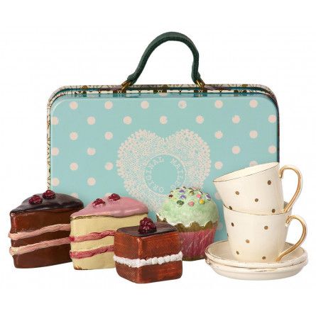 Suitcase with Cakes & Tableware for 2 Maïleg Maileg Ikaipaka
