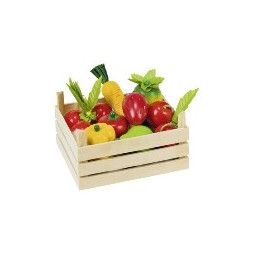 Fruits et légumes dans une cagette Goki Ikaipaka jeux & jouets