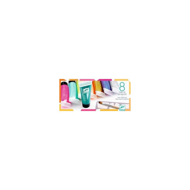 Les couleurs - Pour les grands 8 tubes de gel pailleté Djeco