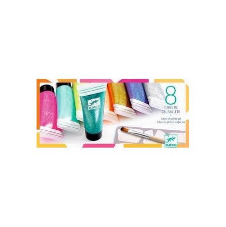 Les couleurs - Pour les grands 8 tubes de gel pailleté Djeco