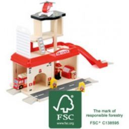 Caserne de pompiers et ses accessoires Legler Ikaipaka jeux &