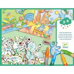 Coloriages - Un monde à créer - Animaux Djeco Ikaipaka jeux &