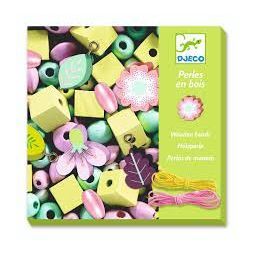 Perles et bijoux - Perles en bois Feuilles et Fleurs Djeco