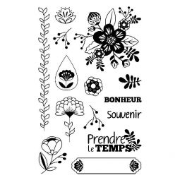Tampons clear Grafic time flowers Artemio Ikaipaka jeux &