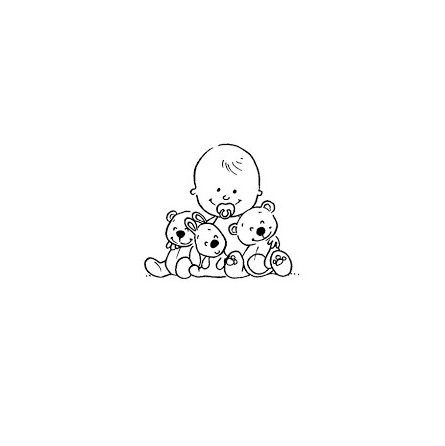 tampon bois bébé + ours Artemio Ikaipaka jeux & jouets Royan