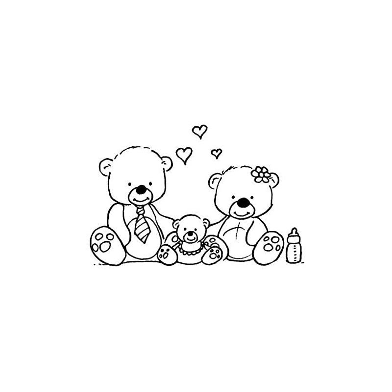 tampon bois famille ours Artemio Ikaipaka jeux & jouets Royan