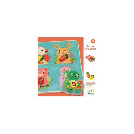 Puzzle gros bouton croc-carrot Djeco Ikaipaka jeux & jouets