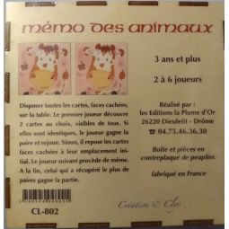 Mémo des Animaux La Plume d'OR - Xirographo Ikaipaka jeux &