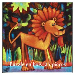 Puzzle - 25 - Lion La Plume d'OR - Xirographo Ikaipaka jeux &