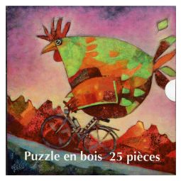 Puzzle - 25 - Poule La Plume d'OR - Xirographo Ikaipaka jeux &