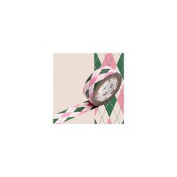 Masking Tape Motif écossais rose/vert Masking Tape Ikaipaka