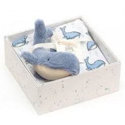 Wilbur Baleine et Muslin Coffret Doudou Jellycat Jellycat
