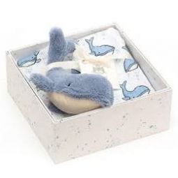Wilbur Baleine et Muslin Coffret Doudou Jellycat Jellycat