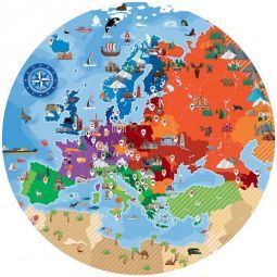 Puzzle 200p + Livre - L'Europe Sassi Ikaipaka jeux & jouets