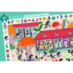 Puzzle Observation 35p L'école des hérissons Djeco Ikaipaka