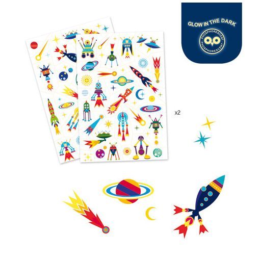 Tatouage -Tattoos - Space Oddity Djeco Ikaipaka jeux & jouets