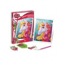 Art & Création Tableau à diamanter Licorne Sentosphere Ikaipaka