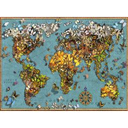 Puzzle 500 Mappemonde de Papillons - IkaIpaka Royan