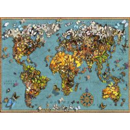 Puzzle 500 Mappemonde de Papillons Ravensburger Ikaipaka jeux &