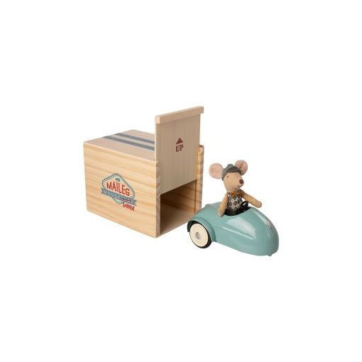 Maïleg Mousse Car with Garage blue Maileg Ikaipaka jeux &