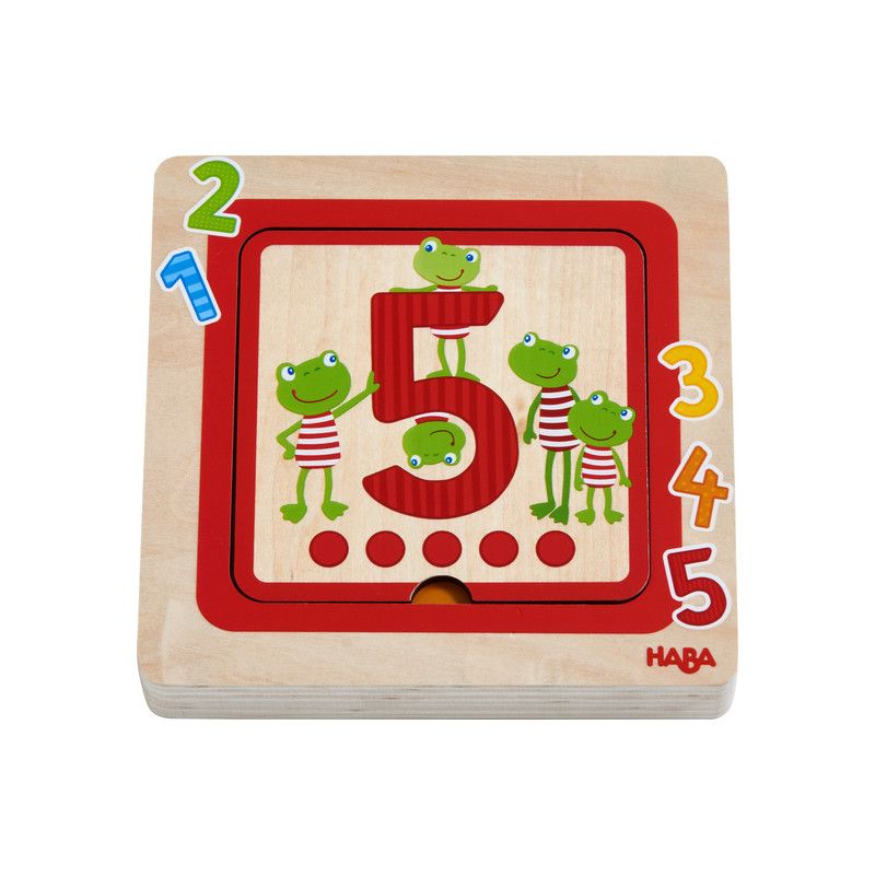 Puzzle en bois Amis des chiffres Haba Ikaipaka jeux & jouets