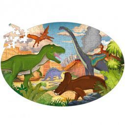 Puzzle 200p + Livre Les Dinosaures Sassi Ikaipaka jeux & jouets