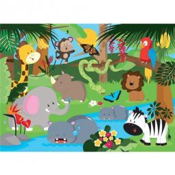Puzzle 100p + Livre Les animaux de la jungle Sassi Ikaipaka