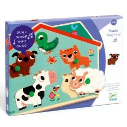 Puzzle bois encastrement Ouaf Woof Djeco Ikaipaka jeux & jouets