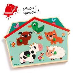 Puzzle bois encastrement Ouaf Woof Djeco Ikaipaka jeux & jouets