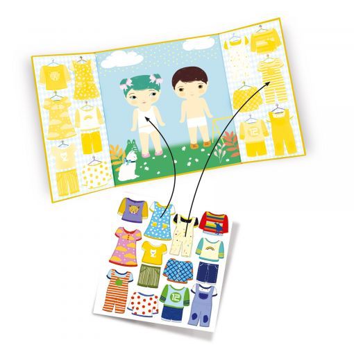 Stickers des petits Les habits Djeco Ikaipaka jeux & jouets