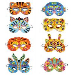 DIY 8 masques mosaïques à décorer Djeco Ikaipaka jeux & jouets