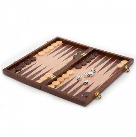 Backgammon bois 38 cm façon loupe d'orme. pliable  Ikaipaka