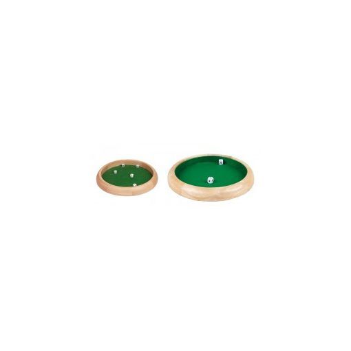 Piste de dés bois naturel 34 cm 5 Dés inclus.  Ikaipaka jeux &