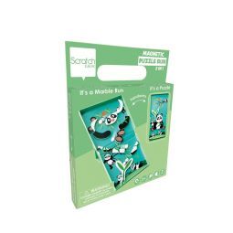 Circuit de billes + Puzzle magnétique Panda Scratch Ikaipaka